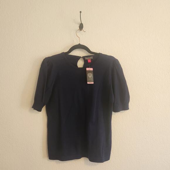 Vince Camuto Women's Size Small‎ Navy Short Sleeve Sweater NWT - Picture 4 of 7